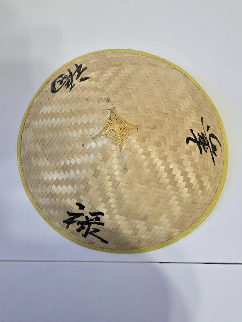 Handwoven Asian Conical Bamboo Straw Hat - Traditional Rice Paddy Field Sun Hat